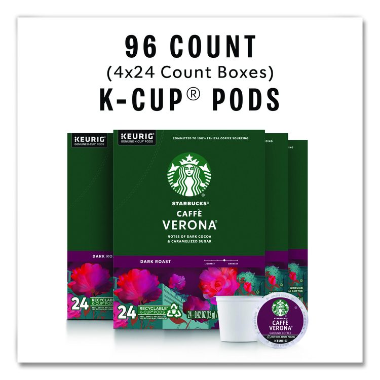 Caffe Verona Coffee K-Cups Pack, 24/Box, 4 Boxes/Carton