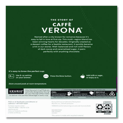 Caffe Verona Coffee K-Cups Pack, 24/Box, 4 Boxes/Carton