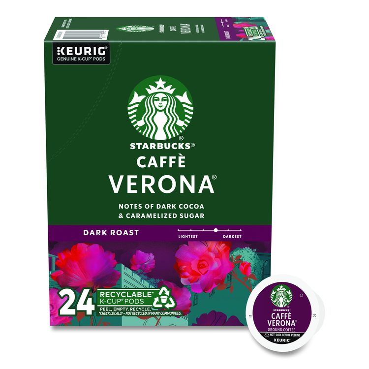 Caffe Verona Coffee K-Cups Pack, 24/Box