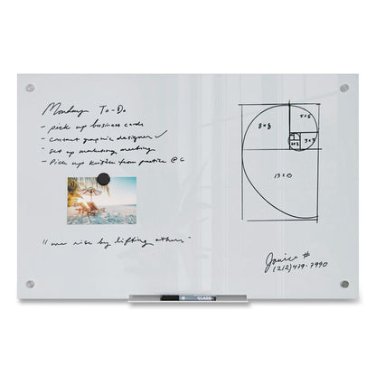 Magnetic Glass Dry Erase Board Value Pack, 36" x 24" (Actual Size: 35" x 23"), Frosted White Surface