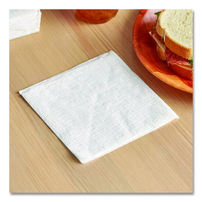 100% Recycled Napkins, 1-Ply, 11.5 x 12.5, White, 250/Pack, 12 Packs/Carton