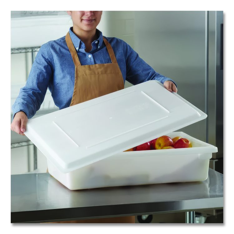 Food/Tote Box Lids, 26 x 18, White, Plastic