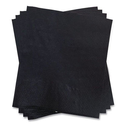 Cocktail Napkins, 1-Ply, 9 x 9, Black, 4,000/Carton