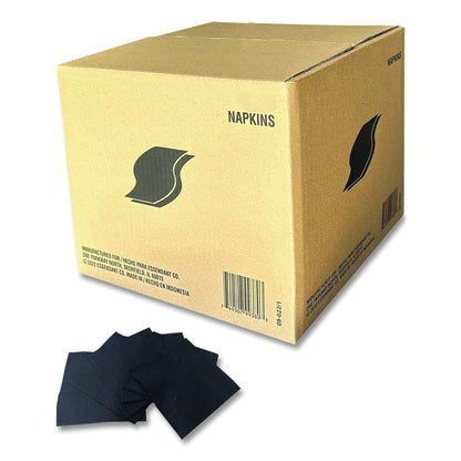 Cocktail Napkins, 1-Ply, 9 x 9, Black, 4,000/Carton