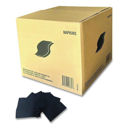 Cocktail Napkins, 2-Ply, 9 x 9, Black, 2,000/Carton