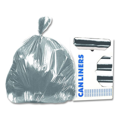Linear Low-Density Can Liners, 45 gal, 1.7 mil, 39" x 46", Silver, 50/Carton