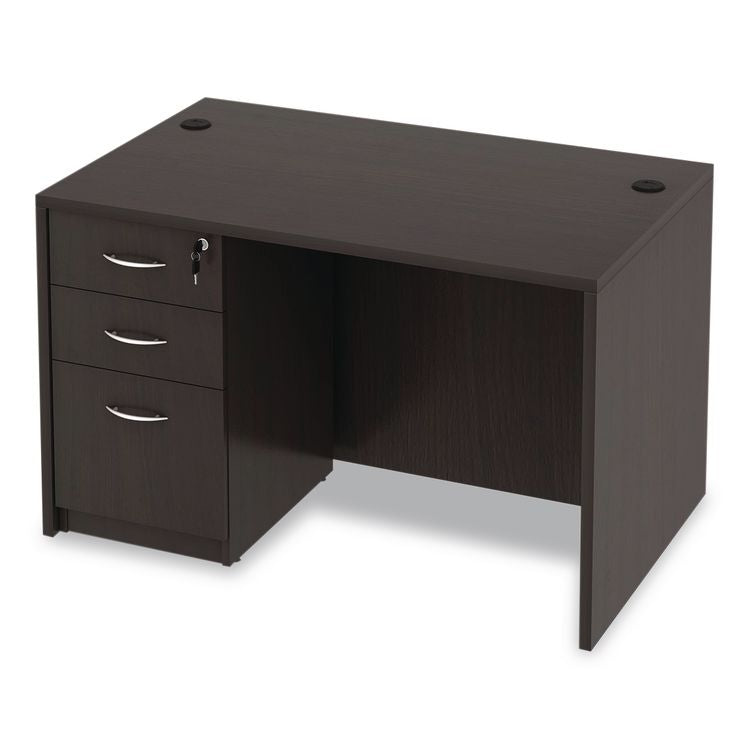 Alera Valencia Series Straight Front Desk Shell, 47.25" x 29.5" x 29.63", Espresso