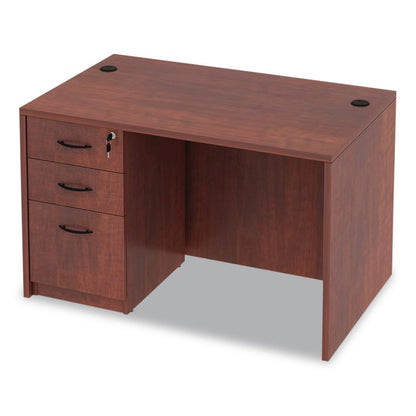 Alera Valencia Series Straight Front Desk Shell, 47.25" x 29.5" x 29.63", Medium Cherry