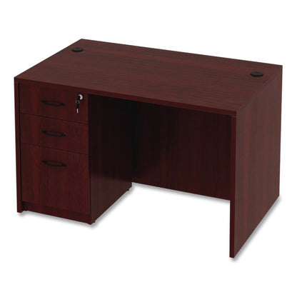 Alera Valencia Series Straight Front Desk Shell, 47.25" x 29.5" x 29.63", Mahogany
