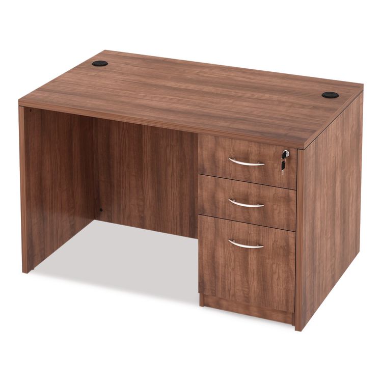 Alera Valencia Series Straight Front Desk Shell, 47.25" x 29.5" x 29.63", Modern Walnut