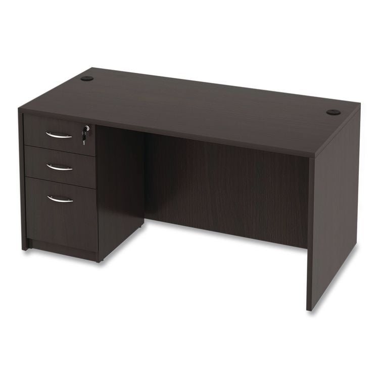 Alera Valencia Series Straight Front Desk Shell, 59.13" x 29.5" x 29.63", Espresso