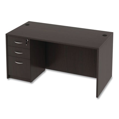 Alera Valencia Series Straight Front Desk Shell, 59.13" x 29.5" x 29.63", Espresso