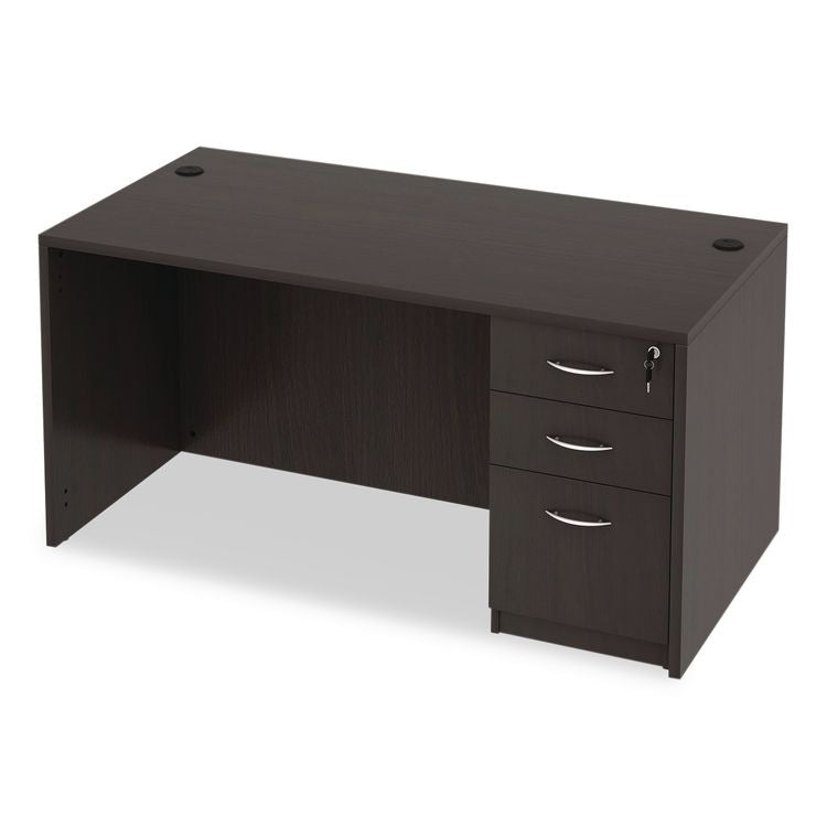 Alera Valencia Series Straight Front Desk Shell, 59.13" x 29.5" x 29.63", Espresso