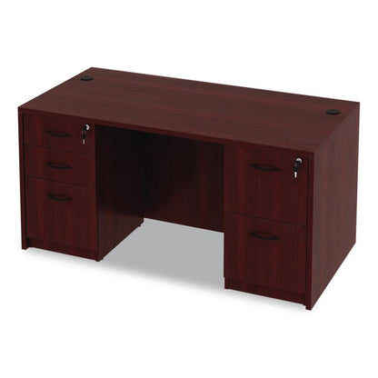 Alera Valencia Series Straight Front Desk Shell, 59.13" x 29.5" x 29.63", Mahogany