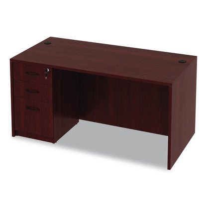 Alera Valencia Series Straight Front Desk Shell, 59.13" x 29.5" x 29.63", Mahogany