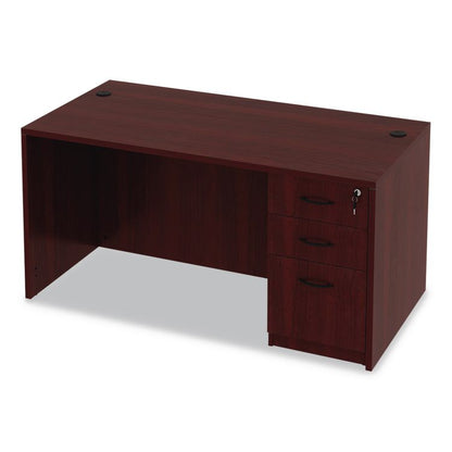 Alera Valencia Series Straight Front Desk Shell, 59.13" x 29.5" x 29.63", Mahogany