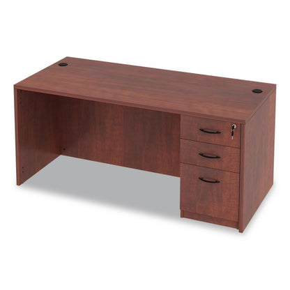 Alera Valencia Series Straight Front Desk Shell, 65" x 29.5" x 29.63", Medium Cherry