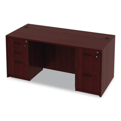 Alera Valencia Series Straight Front Desk Shell, 65" x 29.5" x 29.63", Mahogany
