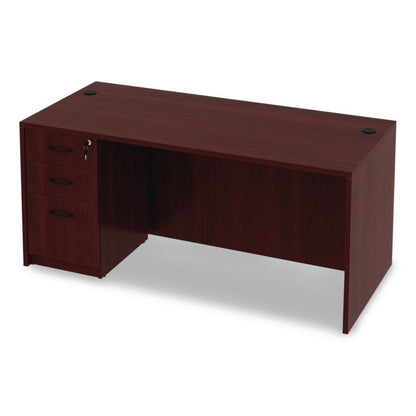 Alera Valencia Series Straight Front Desk Shell, 65" x 29.5" x 29.63", Mahogany