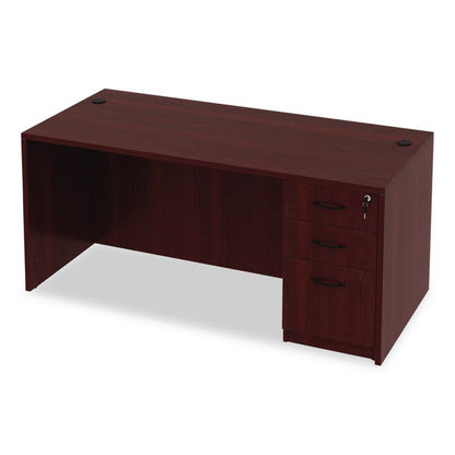Alera Valencia Series Straight Front Desk Shell, 65" x 29.5" x 29.63", Mahogany