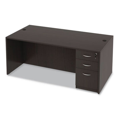 Alera Valencia Series Straight Front Desk Shell, 71" x 35.5" x 29.63", Espresso