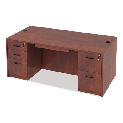 Alera Valencia Series Straight Front Desk Shell, 71" x 35.5" x 29.63", Medium Cherry
