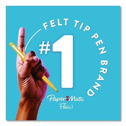 Flair Felt Tip Porous Point Pen, Retro Accents, Stick, Medium 0.7mm, Randomly Assorted Ink, Randomly Assorted Barrel, 12/Pack