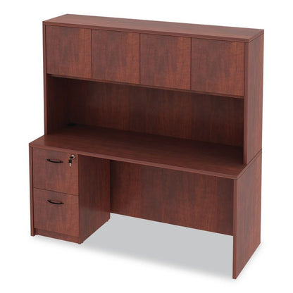 Alera Valencia Series Hutch with Doors, 4 Compartments, 64.75w x 154d x 35.38h, Medium Cherry