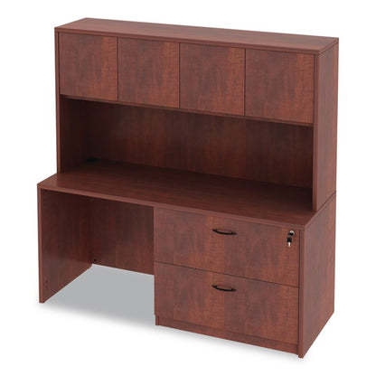 Alera Valencia Series Hutch with Doors, 4 Compartments, 64.75w x 154d x 35.38h, Medium Cherry