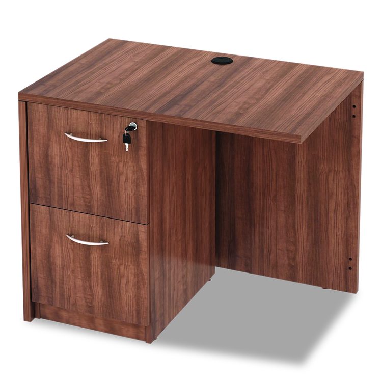 Alera Valencia Series Reversible Return/Bridge Shell, 35w x 23.63d x 29.5h, Modern Walnut