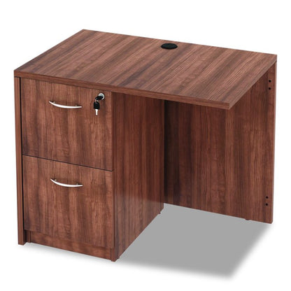 Alera Valencia Series Reversible Return/Bridge Shell, 35w x 23.63d x 29.5h, Modern Walnut