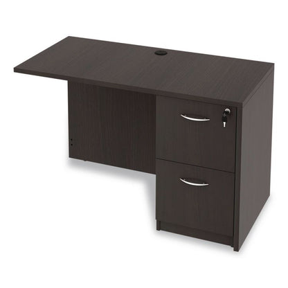 Alera Valencia Series Reversible Return/Bridge Shell, 47.25w x 23.63d x 29.5h, Espresso