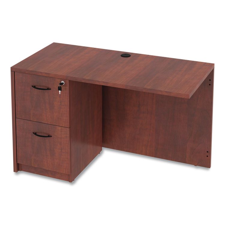 Alera Valencia Series Reversible Return/Bridge Shell, 47.25w x 23.63d x 29.5h, Medium Cherry