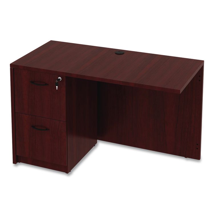 Alera Valencia Series Reversible Return/Bridge Shell, 47.25w x 23.63d x 29.5h, Mahogany