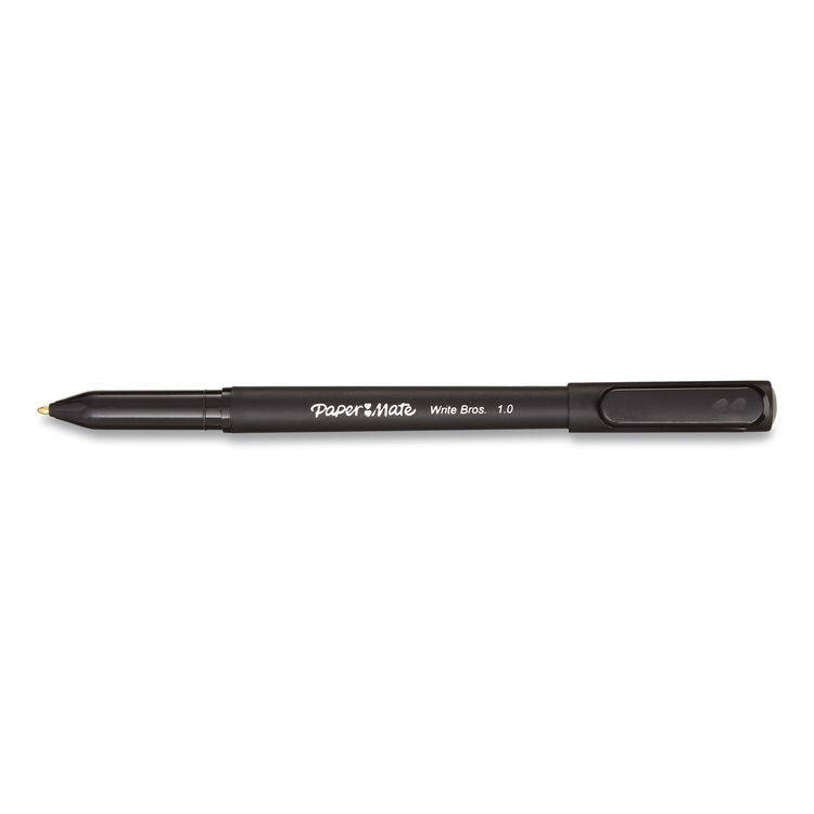 Write Bros. Ballpoint Pen, Stick, Medium 1 mm, Black Ink, Black Barrel, 8/Pack