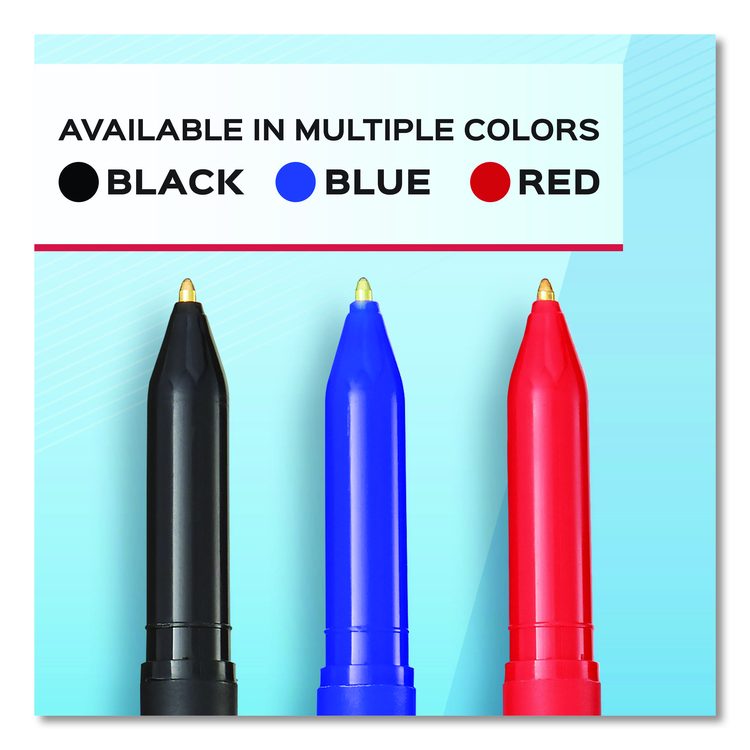 Write Bros. Ballpoint Pen, Stick, Medium 1 mm, Black Ink, Black Barrel, 8/Pack