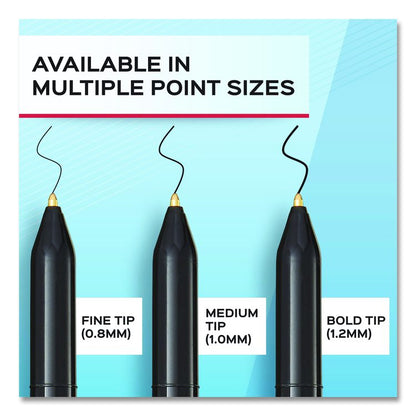 Write Bros. Ballpoint Pen, Stick, Medium 1 mm, Black Ink, Black Barrel, 8/Pack