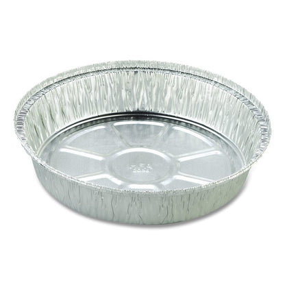Round Aluminum Containers, 32 oz, 9.03" Diameter x 1.25" h, Silver, 500/Carton