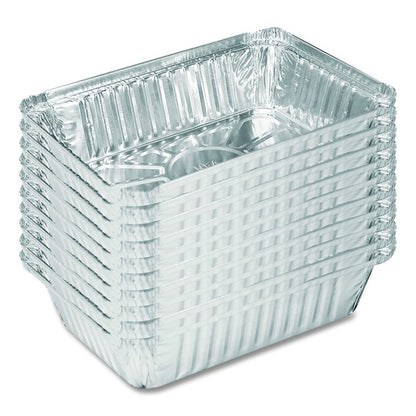 Aluminum Oblong Pan, 2.25 lb, 5.94 x 8.44 x 1.81, Silver, 500/Carton