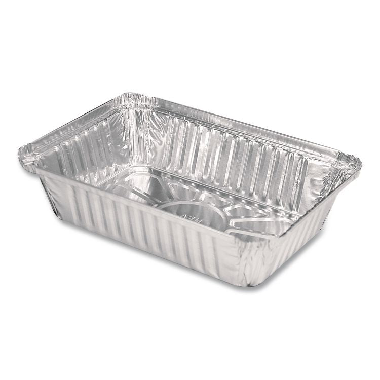 Aluminum Oblong Pan, 2.25 lb, 5.94 x 8.44 x 1.81, Silver, 500/Carton
