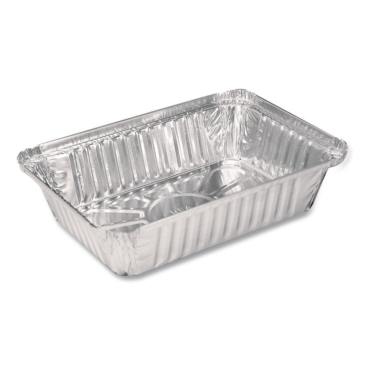 Aluminum Oblong Pan, Shallow, 1.5 lb, 6 x 8.59 x 1.25, Silver, 500/Carton