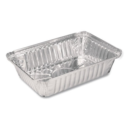 Aluminum Oblong Pan, Shallow, 1.5 lb, 6 x 8.59 x 1.25, Silver, 500/Carton