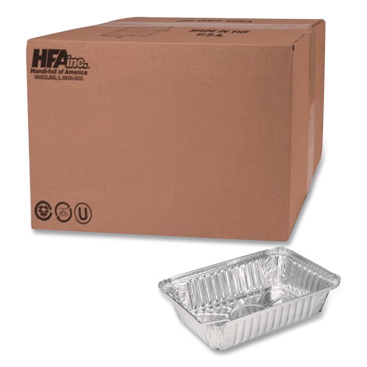 Aluminum Oblong Pan, 1.5 lb, 5.13 x 7.06 x 1.69, Silver, 500/Carton