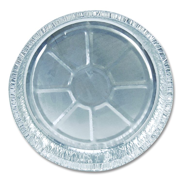 Round Aluminum Container, 37 oz, 8" Diameter, Silver, 500/Carton