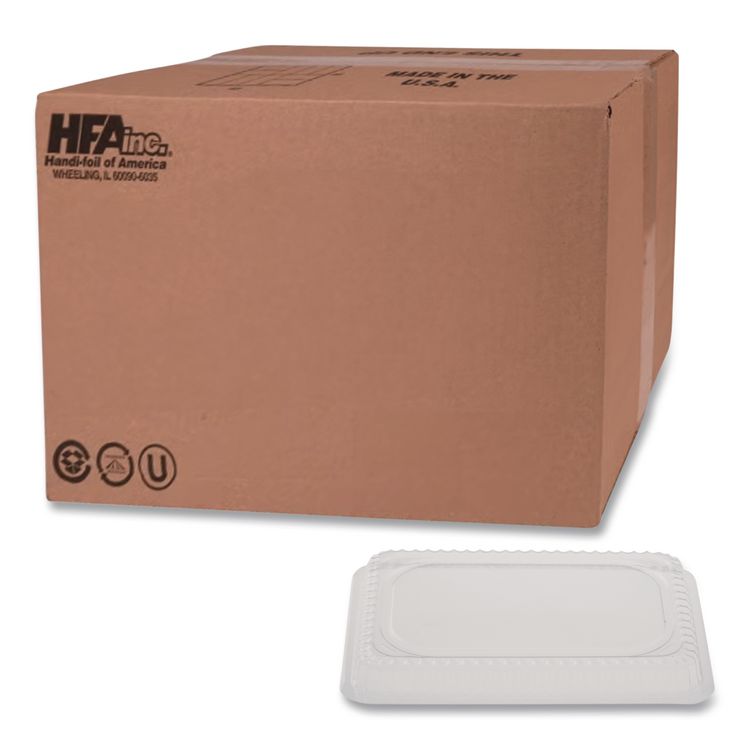 Plastic Dome Lid, Rectangle, Fits 1 lb Oblong Pan 2060, Clear, 500/Carton
