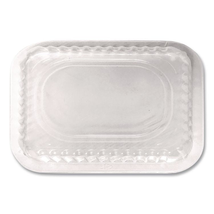 Plastic Dome Lid, Rectangle, Fits 1 lb Oblong Pan 2060, Clear, 500/Carton