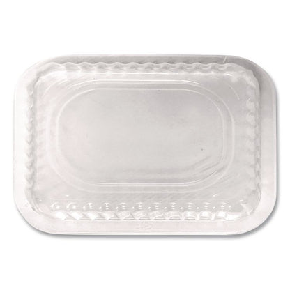 Plastic Dome Lid, Rectangle, Fits 1 lb Oblong Pan 2060, Clear, 500/Carton