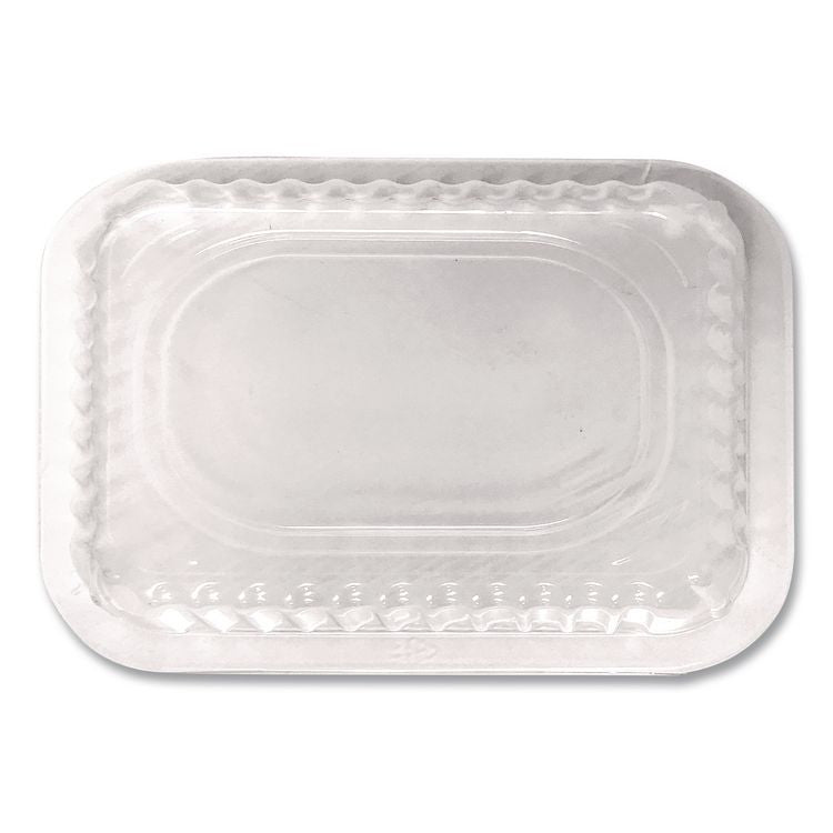 Plastic Dome Lids, Fits 1 lb Oblong Pan, Clear, 1,000/Carton