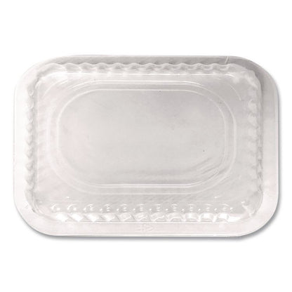 Plastic Dome Lids, Fits 1 lb Oblong Pan, Clear, 1,000/Carton