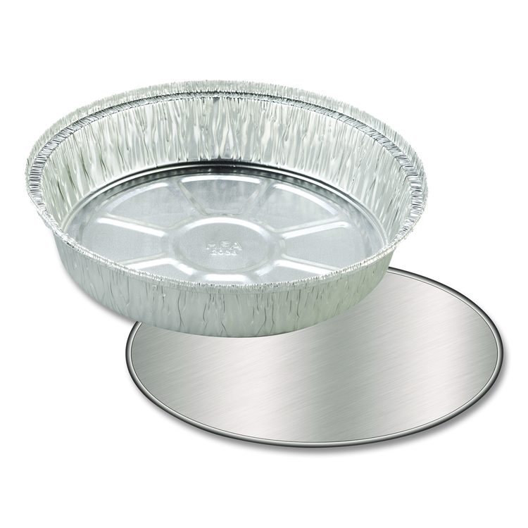 Foil Laminated Board Lids, 8.25" Diameter, Silver, Aluminum, 500/Carton